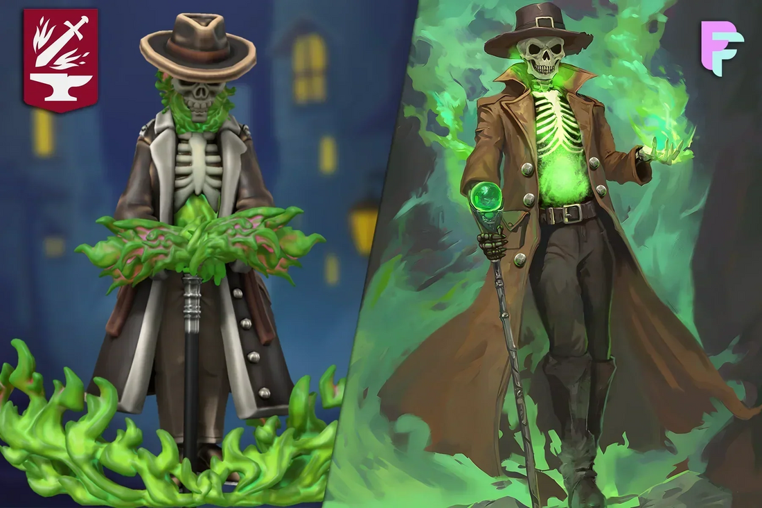 heroforge mini side by side to fondlyframed commission